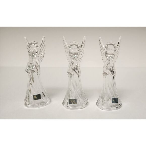 MIKASA VTG 1980s Crystal Glass Heavenly Music Angel Trumpet Christmas Ornament - Picture 1 of 9